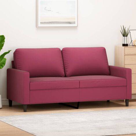Sofá de 2 plazas de terciopelo rojo tinto 140 cm vidaXL