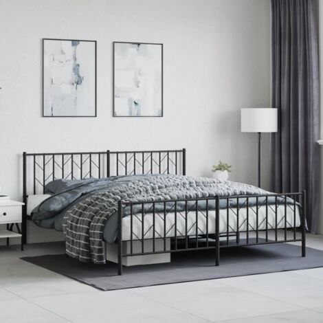 Estructura cama sin colchón con estribo metal negro 183x213 cm vidaXL (1/5)