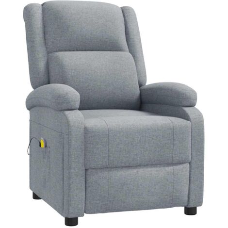 Sillón de masaje tela gris claro vidaXL