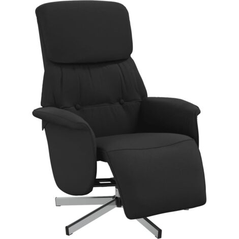 Sillón reclinable con reposapiés tela negra vidaXL