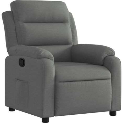 Sillón reclinable de tela gris oscuro vidaXL