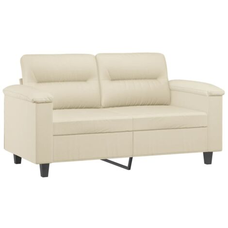 Sofá de 2 plazas de cuero sintético color crema 120 cm vidaXL