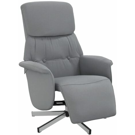 Sillón reclinable con reposapiés tela gris claro vidaXL
