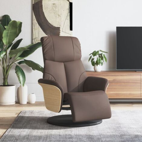 Sillón reclinable con reposapiés cuero sintético marrón vidaXL