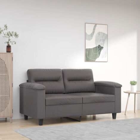 Sofá de 2 plazas de cuero sintético gris 120 cm vidaXL