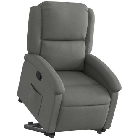 Sillón reclinable elevable de tela gris oscuro vidaXL (1/5)
