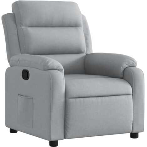 Sillón reclinable de tela gris claro vidaXL