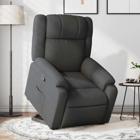 Sillón reclinable elevable de tela gris oscuro vidaXL (1/5)