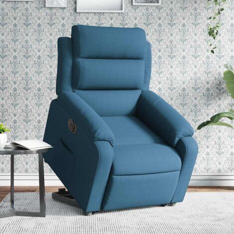 Sillón eléctrico reclinable elevable de terciopelo azul vidaXL (1/5)