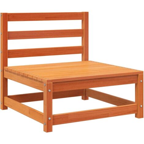 Sofá jardín sin reposabrazos madera pino marrón cera 70x70x67cm vidaXL
