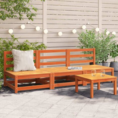 Sofás jardín sin reposabrazos 3 uds madera marrón 70x70x67 cm vidaXL