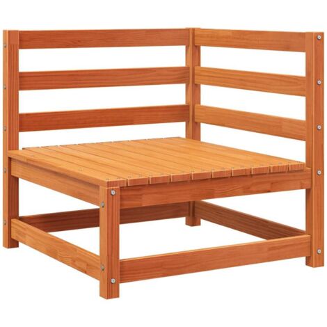 Sofá esquinero jardín madera maciza pino marrón cera 70x70x67cm vidaXL