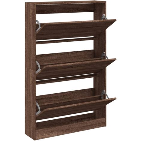 Zapatero de madera de ingeniería marrón roble 80x21x125,5 cm vidaXL