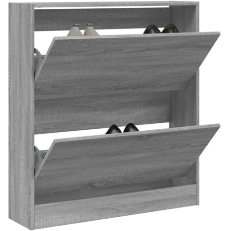 Zapatero de madera de ingeniería gris Sonoma 80x21x87,5 cm vidaXL