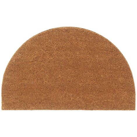 Felpudo semicircular de fibra de coco natural 50x80 cm vidaXL