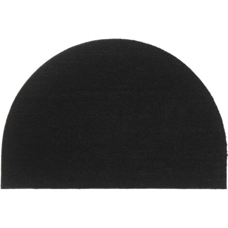 Felpudo semicircular de fibra de coco negro 60x90 cm vidaXL