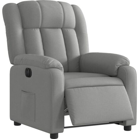 Sillón reclinable eléctrico tela gris claro vidaXL