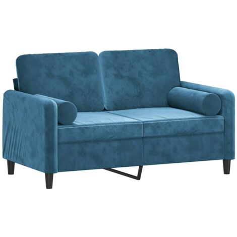 Sofá de 2 plazas con cojines terciopelo azul 120 cm vidaXL