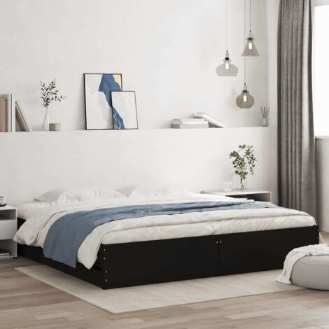 Estructura cama con cajones madera ingeniería negra 180x200 cm vidaXL