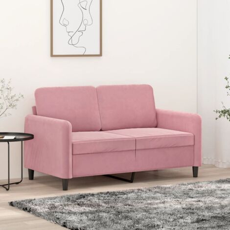 Sofá de 2 plazas terciopelo rosa 120 cm vidaXL (1/5)