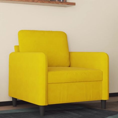 Sillón de terciopelo amarillo 60 cm vidaXL (1/5)