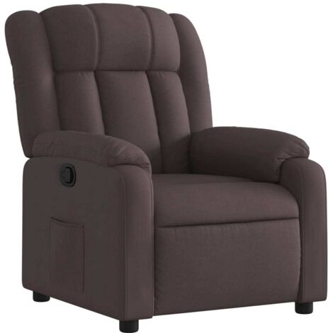 Sillón reclinable de tela marrón oscuro vidaXL