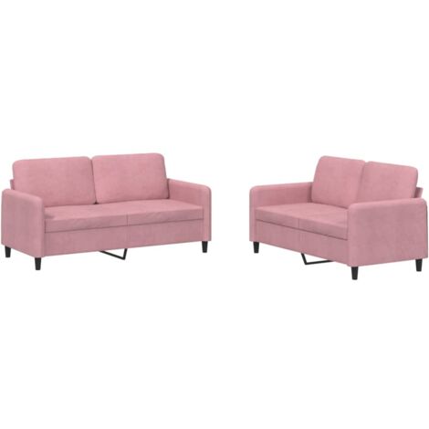 Juego de sofás 2 piezas terciopelo rosa vidaXL (1/5)