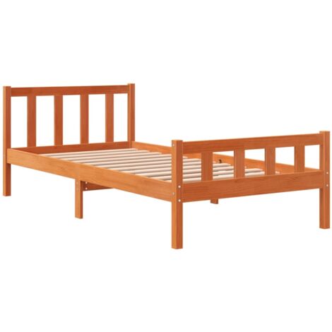 Estructura de cama sin colchón madera maciza marrón 75x190 cm vidaXL