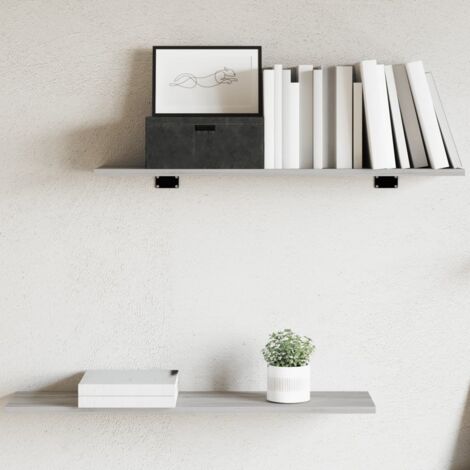 Estantes pared 4 uds madera ingeniería gris Sonoma 80x20x1,5 cm vidaXL