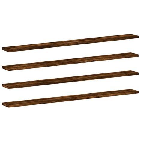 Estantes pared 4 uds madera ingeniería roble humo 100x10x1,5 cm vidaXL