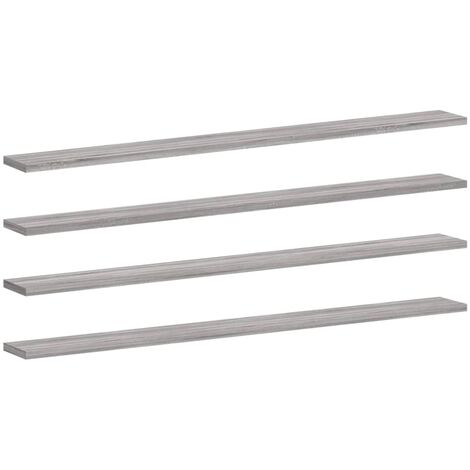 Estantes pared 4 uds madera ingeniería gris Sonoma 100x10x1,5cm vidaXL