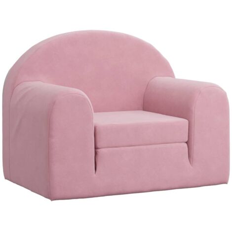 Sofá cama para niños felpa suave rosa vidaXL