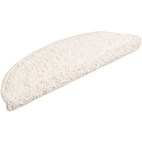 Tapetes para escaleras 15 uds 56x17x3 cm Blanco Semicircular vidaXL