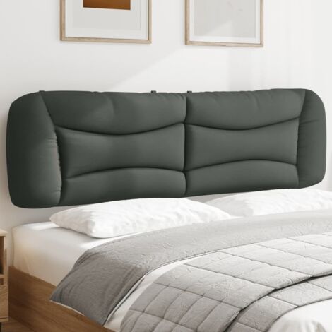 Cabecero de cama acolchado Hvar tela gris oscuro 180 cm vidaXL