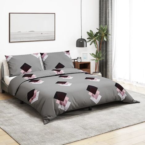 Juego de funda nórdica algodón gris 135x200 cm vidaXL