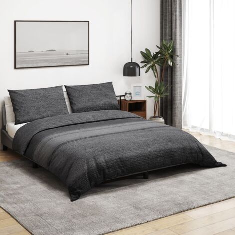 Juego de funda nórdica algodón gris oscuro 140x200 cm vidaXL