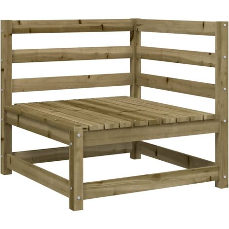 Sofá esquinero de jardín madera de pino impregnada 70x70x67 cm vidaXL