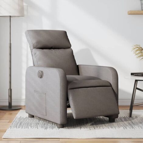 Sillón reclinable eléctrico tela gris taupé vidaXL