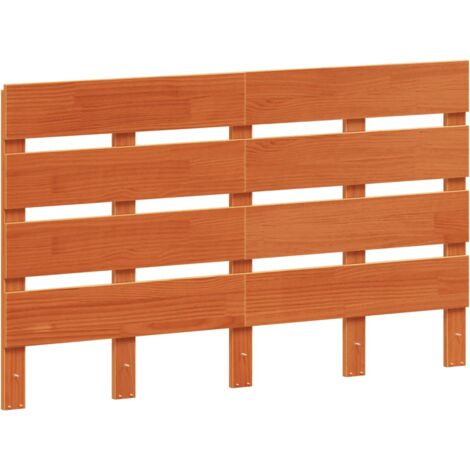 Cabecero de cama madera maciza de pino marrón cera 120 cm vidaXL