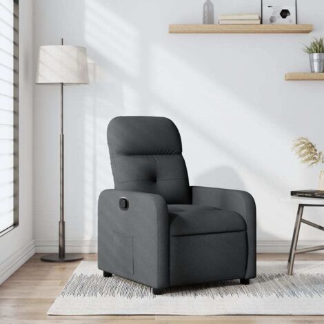 Sillón reclinable de tela gris oscuro vidaXL (1/5)