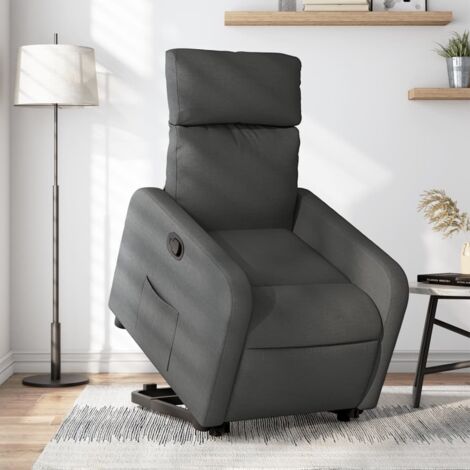 Sillón reclinable elevable de tela gris oscuro vidaXL (1/5)