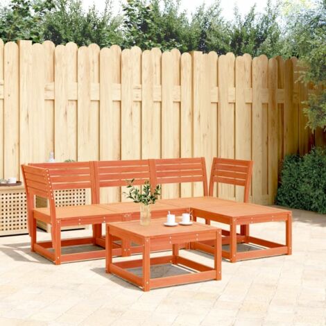 Juego de muebles jardín 4 pzas madera maciza pino marrón cera vidaXL (1/5)