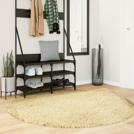 Alfombra peluda de pelo largo moderna PAMPLONA dorado Ø 160 cm vidaXL (1/5)