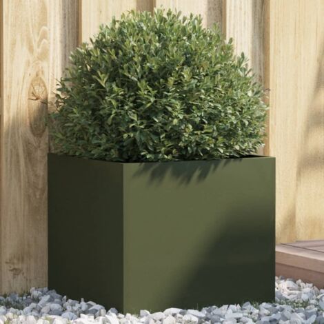 Jardinera acero verde oliva 42x40x39 cm vidaXL