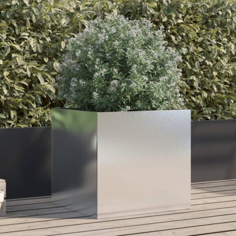 Jardinera de acero inoxidable plateado 49x47x46 cm vidaXL