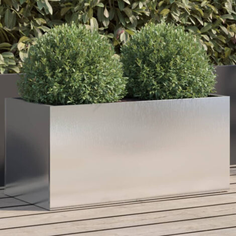 Jardinera de acero inoxidable plateado 62x30x29 cm vidaXL