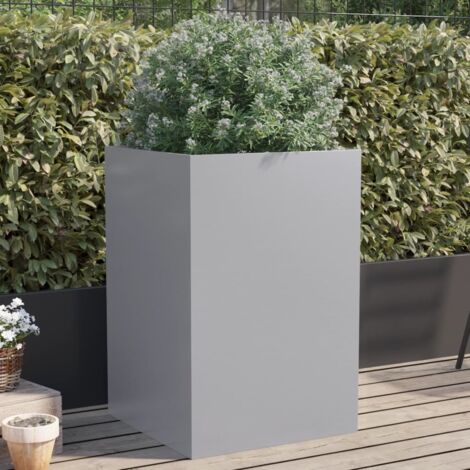 Jardinera de acero galvanizado plateado 52x48x75 cm vidaXL