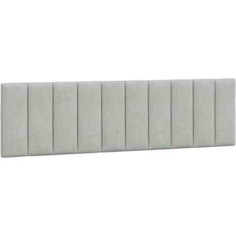 Cabecero de cama acolchado Hanko terciopelo gris claro 180 cm vidaXL
