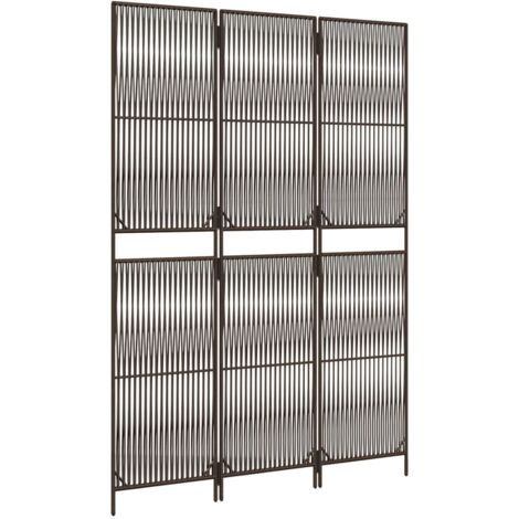 Biombo de 3 paneles ratán sintético marrón vidaXL