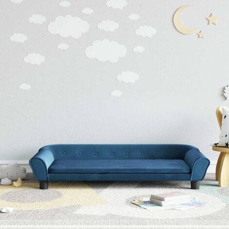 Sofá para niños de terciopelo azul 100x50x26 cm vidaXL